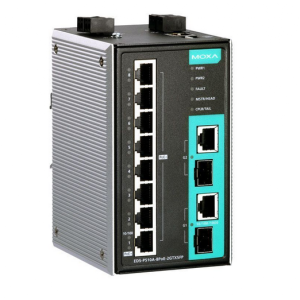 MOXA EDS-P510A-8PoE Managed Ethernet PoE Switch 8 PoE+ ports